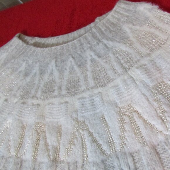 White House Black Market Fairisle Lurex Sweater - Picture 1 of 12